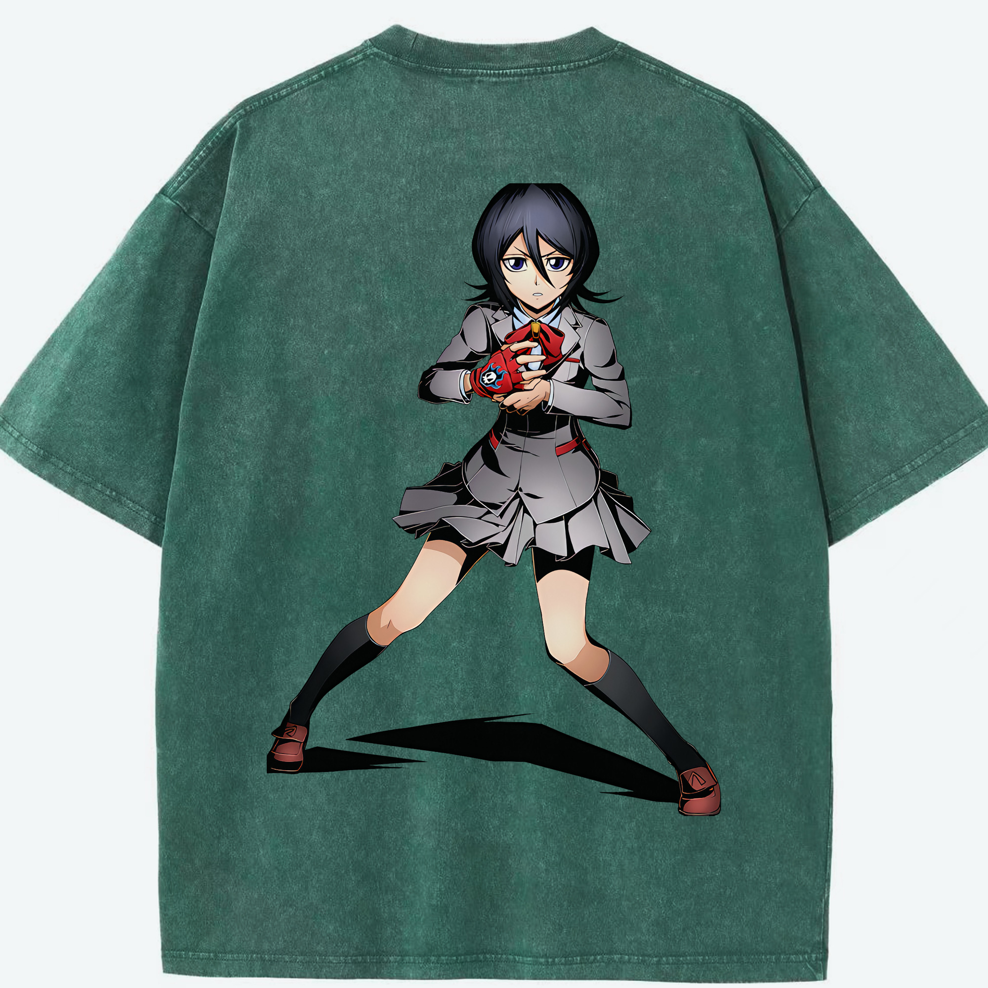 （画像用） ブリーチ 朽木ルキア BLEACH Kuchiki Rukia 綿100% ヴィンテージ風 半袖Tシャツ（背面プリント）